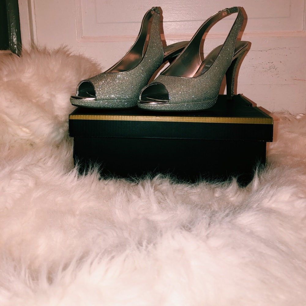 Sparkly Silver Heels